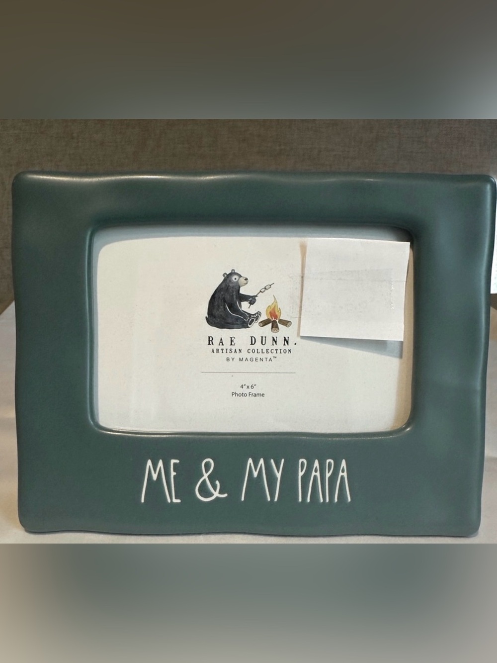 NWT Rae Dunn Green Ceramic Picture/Photo Frame "ME & MY PAPA" 4x6 Father’s Day
